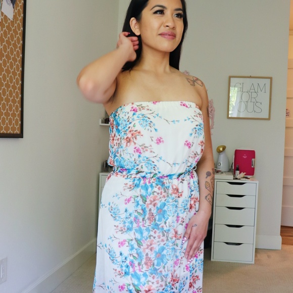 Foreign Exchange Blue and White Floral Maxi Dress - Picture 11 of 11